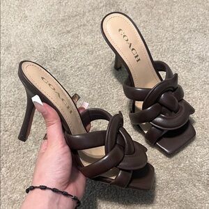 Coach Kellie Leather Sandal Pump Heels